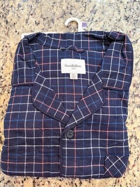 Goodfellow & Co. Navy Plaid Pajama Set- long sleeve top and pants